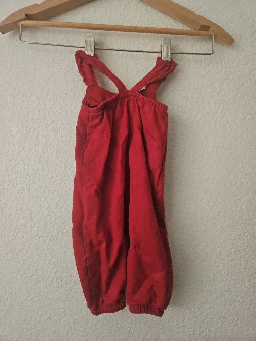 cotton dog embroidered red knit overalls, 3 months